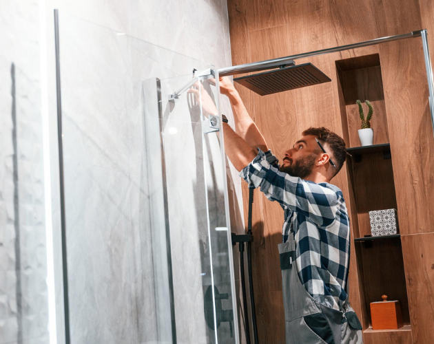 Professional shower glass installation by certified technician